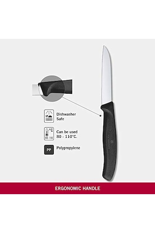 Victorinox 6.7403 Swissclassic 8cm Düz Soyma Bıçağı, Siyah 005 Sarı