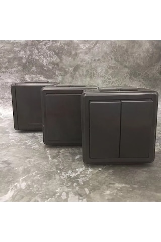 Bylectrıca Çift Düğmeli, Ip55 Su Geçirmez Anahtar, Çikolata Rengi 214936894