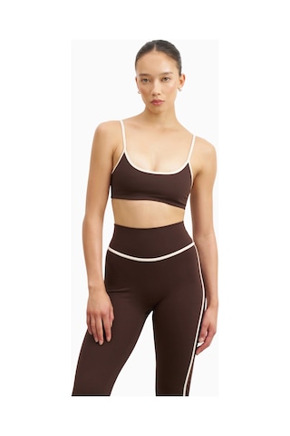 Because Of Alice Base Contrast Trim Cami Bra Tamamlayıcı Spor Sütyeni Kahverengi
