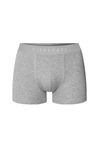 Erkek Gri 10'Lu Paket Düz Likralı Boxer Şort Gri
