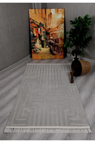 My Evilla Dekoratif Bergama Serisi Salon Oturma Odası Mutfak Kesme Yolluk Makine Halısı 9800b