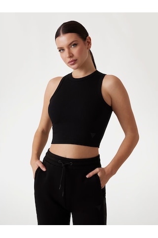 Guess Edie Ribana Örgülü Kadın Crop Atlet V3gp19k8rt2 Siyah