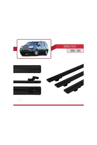 Honda Pilot 2009-2015 Arası İle Uyumlu Basic Model Ara Atkı Tavan Barı Siyah 3 Adet