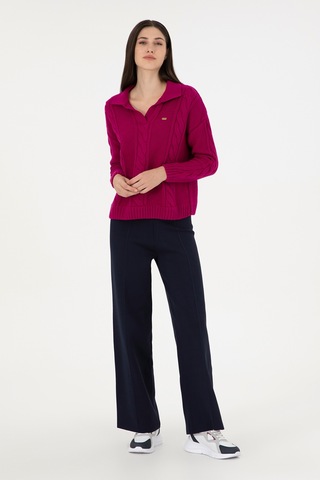 U.S. Polo Assn. Kadın Lacivert Loose Fit Triko Pantolon 50293068-VR033