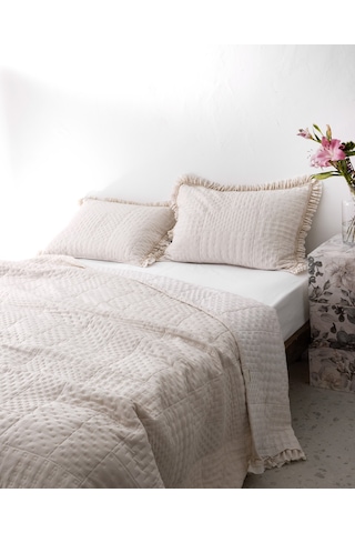 Madame Coco Medus Çift Kişilik Yatak Örtüsü - Bej Ekru