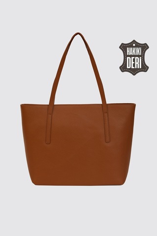 Hakiki Deri Kadın Omuz Çantası Taba Smr6425 Taba