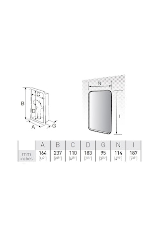 Kapaksız Tekne Duş Yuvası 164 x 187mm