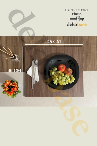 Ceviz 4 Adet Çok Amaçlı Koltuk Kenar Sehpası, Supla, Yemek Servis Altlığı Ceviz