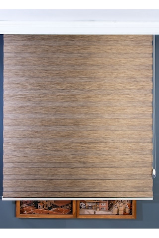 Kahverengi Bambu Stor Zebra Perde Kahverengi