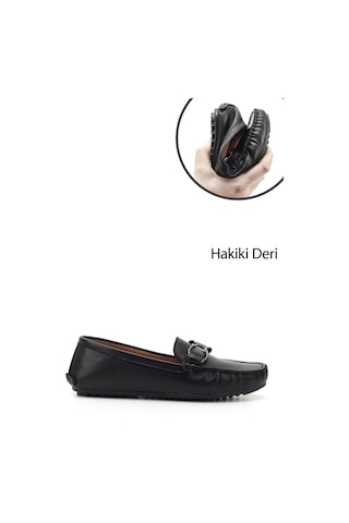 Gönderi(R) Gönderi R Kadın Siyah Tokalı Rok Hakiki Deri Comfort Loafer Ddza78245125 Siyah