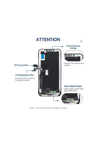Apple iPhone Uyumlu X A Kalite Ön Lcd Ekran Dokunmatik Sıvı Bandı Kırılmaz Tamir Seti Set