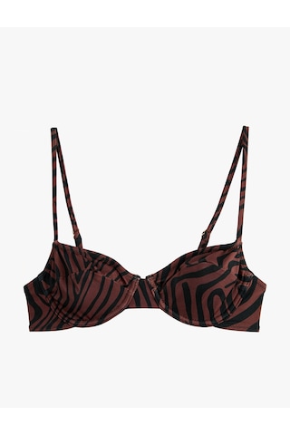 Koton Zebra Desenli Balenli Bikini Üstü Kahverengi Desenli 6sak10155mm