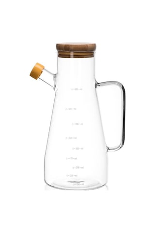 Paçi 900ml Borosilikat Ölçekli Cam Yağdanlık Sirkelik Beyaz