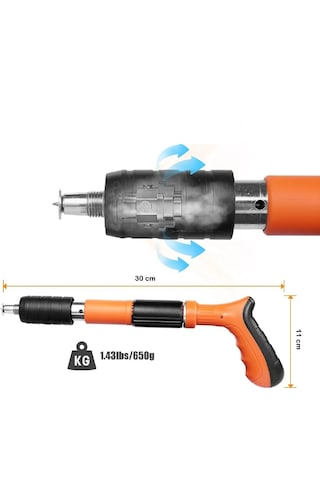Barutlu Çivi Çakma Tabancası Seti 150 Çivi + Gözlük + Eldiven