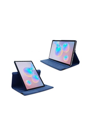 Galaxy Uyumlu Tab S7 T870 Frm Dönebilen Standlı Kılıf-mavi Arka Kapak