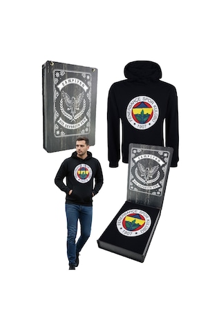 Fenerium Fenerbahçe Orijinal Lisanslı Fb Logolu Lacivert Kapüşonlu Sweat Lazer Kutu Hediyeli Lacivert - Beyaz