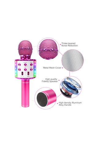 Yunboo Bt Kablosuz Mikrofon Hoparlör Kombinasyonu, Üç Katlı Gürültü Azaltma, Tf Kart Desteği, Profesyonel Karaoke, Çok Cihaz Uyumlu Gümüş