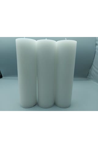 Soya Parafinli Beyaz 1 Adet 160-170 Saat Yanma Süreli Çap:10 Cm Boy:25 Silindir Blok Mum Beyaz Beyaz
