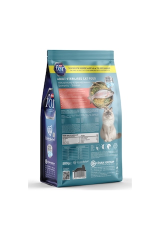 Kısırlaştırılmış Somonlu Postbiyotik Kedi Kuru Maması - 500 Gr