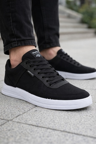 Ghattix 104 Erkek Günlük Keten Sneaker Ayakkabı Siyah Siyah