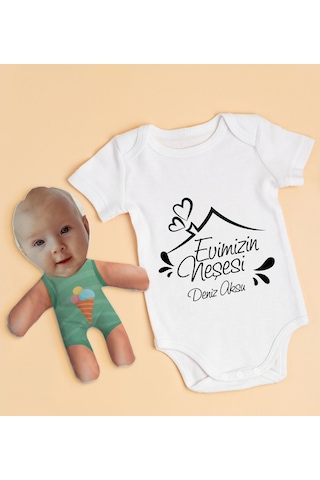 Bitmeyenkartus Bk Kids Kişiye Özel Fotoğraflı Bebek Yastık Ve Bebek Body Zıbın H (550906020) Çok Renkli