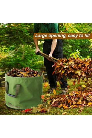 Bahçe Atık Torbası Katlanabilir Tuval Yeniden Kullanılabilir Yeşil Yeşil