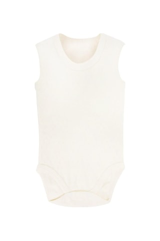 Sema Baby Jakarlı Askılı Badi Body - Beyaz 6-9 Ay Beyaz - Açık Lacivert