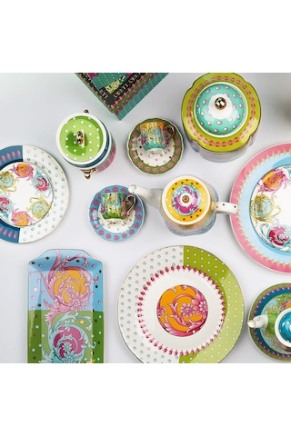 Lucky Art Estelle Bone Porselen Karışık Desenli 4 Lü Tabak Seti 27 Cm Lyhd 564