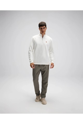 Ellesse Yarım Fermuarlı Beyaz Erkek Sweatshirt Em580 Beyaz