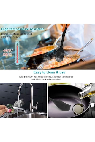 Silikon Spatula Kaşık Seti, 6 Adet Silikon Spatula, Çorba Kaşığı, Fırın Fırçası, Spatula, Isıya Dayanıkl Genel