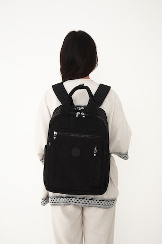 Sanmorris Unisex Suya Dayanıklı Krinkıl Kumaş Çok Gözlü Siyah Laptop Okul Ve Sırt Çantası Sı-3063 Siyah