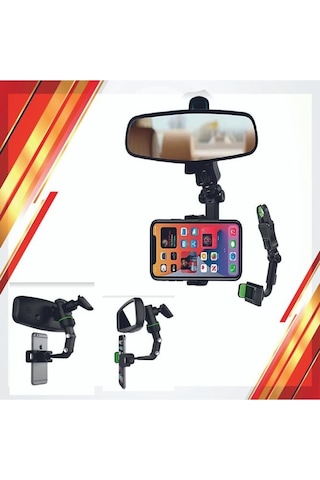 Dikiz Aynasına Takılı 360 Derece Dönebilen Cep Telefonu Tutacağı