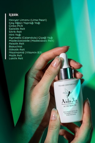 Aida Jia Salisilik Asit ve Glikolik Asit İçerikli Akne Komedon Siyah Nokta Karşıtı Serum 30 ML