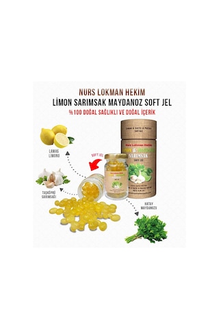 Nurs Limon Maydanoz Sarımsak Kürü Soft Jel 6 x 60 Kapsül