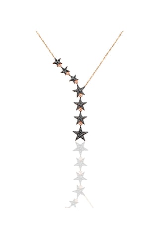 Gümüş Kayan Sıralı Yıldızlar Kolye Wsn61