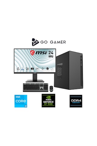 Go Gamer E44D i3-10100F 8 GB 256 GB SSD GT1030 4 GB 24" Free Dos Oem Paket Masaüstü Oyuncu Bilgisayarı