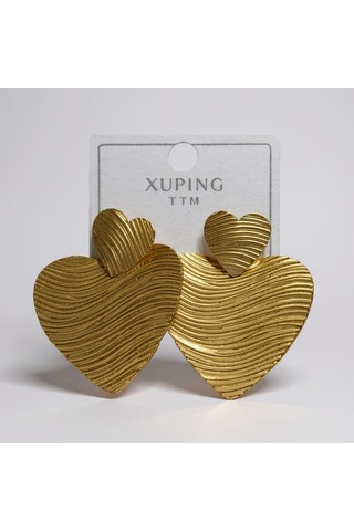 Gold Renk Çelik Kalp Küpe Diğer