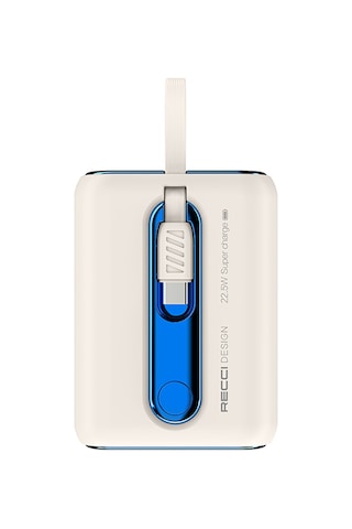 Recci RPB-P12C PD 20W Askı İpli Hızlı Şarj Özellikli Type-C Kablolu 22.5W 9000mAh Powerbank