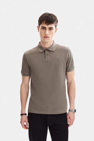 Backandbond Koyu Vizon Regular Fit Polo Yaka Örme Tişört
