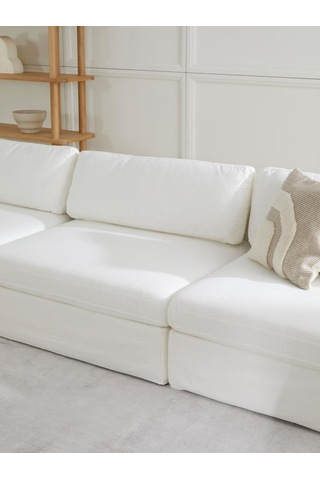 Mode Siesta Pro Kuş Tüyü Orta Modül 01 Kırık Beyaz Keten Kumaş