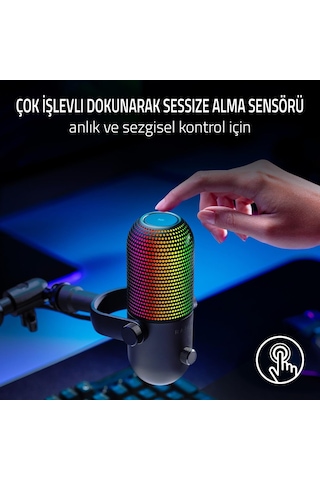 Razer Seiren V3 Chroma - Dokunarak Sessize Alma Özellikli Rgb Usb