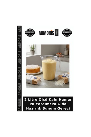 2 Litre Ölçü Kabı Hamur Isı Yardımcısı Gıda Hazırlık Sunum Gereci Çok Renkli