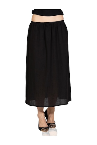 Jüpon Şile Bezi Pamuk Uzun Etek Astarı Tam Boy Jipon Siyah Syh