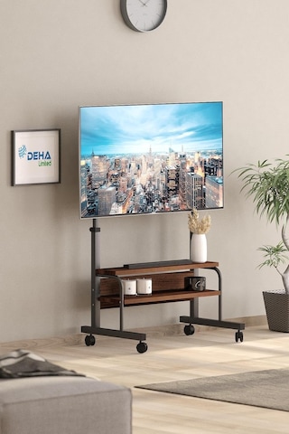 Frenli Tekerlekli Yükseklik Ayarlı Tv Duvar Paneli Tv Standı Konsol Hareketli Televizyon Ünitesi Sku: Smg8690010161611 Ahşap