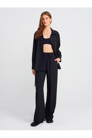 Dilvin 71619 Pijama Pantolon-siyah Siyah