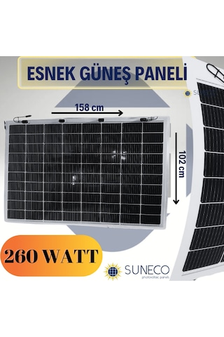 260 Watt Yarı Esnek Güneş Paneli Half Cut Monokristal Solar Güneş