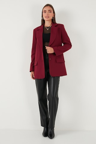 Lela Relaxed Fit Mono Yaka Cepli Blazer Bayan Ceket 611Bc00132 Bordo