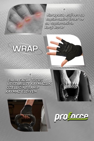 Fitness Body Eldiveni Wrap Siyah