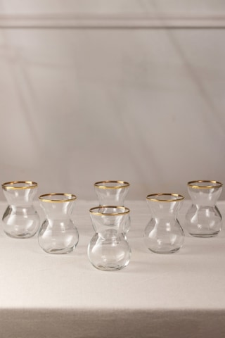 Rakle Astoria Gold 6'lı Çay Bardağı Seti 140 Cc Renkli