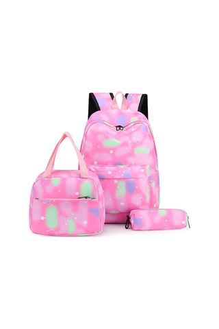 3 Parçalı Okul Sırt Çantası: Büyük Sırt Çantası, Öğle Yemeği Çantası Ve Kalem Kutusu Pembe Th